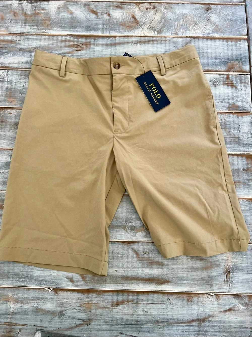 Polo by Ralph Lauren Tan Flat Front Youth Shorts